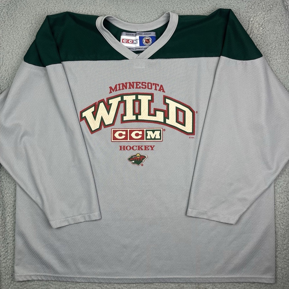 Vintage Minnesota Wild CCM Hockey‎ Jersey Gray Size XXL